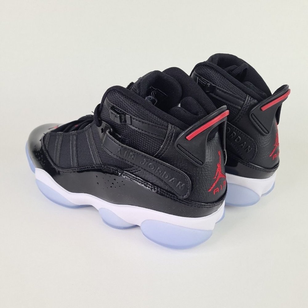 Nike Air Jordan 6 Rings Black Red White Bulls Mens Basketball Shoes - Picture 6 of 12